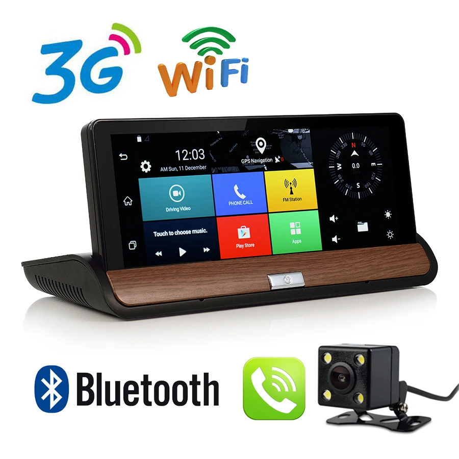 Otstrive 7 дюймов 3G GPS навигации приборной панели Android 5.0 видеорегистратор Full HD 1080 P