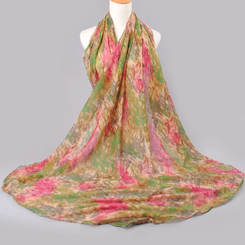 New Special Print Adult Thin Long Design Cotton Scarf Women's Autumn And Winter Bali Yarn Oversized Beach Towel DF1286 |