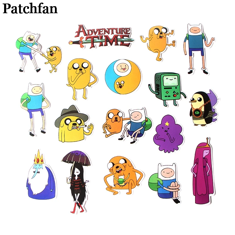 Patchfan 17 шт. креативные значки Adventur time DIY декоративные наклейки мультяшный стиль для DIY ПК стены телефон Скрапбукинг альбом A2087