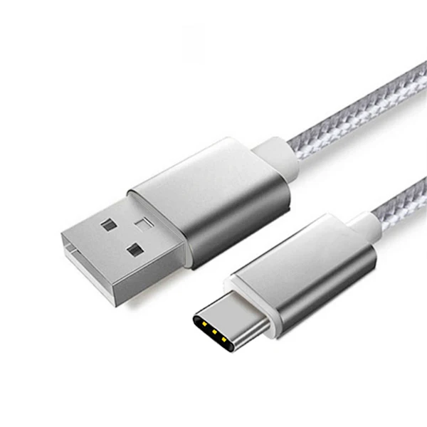 CBAOOO 3A Быстрая зарядка Тип usb C кабель зарядка нейлоновая оплетка кабеля для передачи данных 1 м/2 м/3 м мобильный телефон кабели для Samsung huawei Xiaomi LG Android - Цвет: Silver