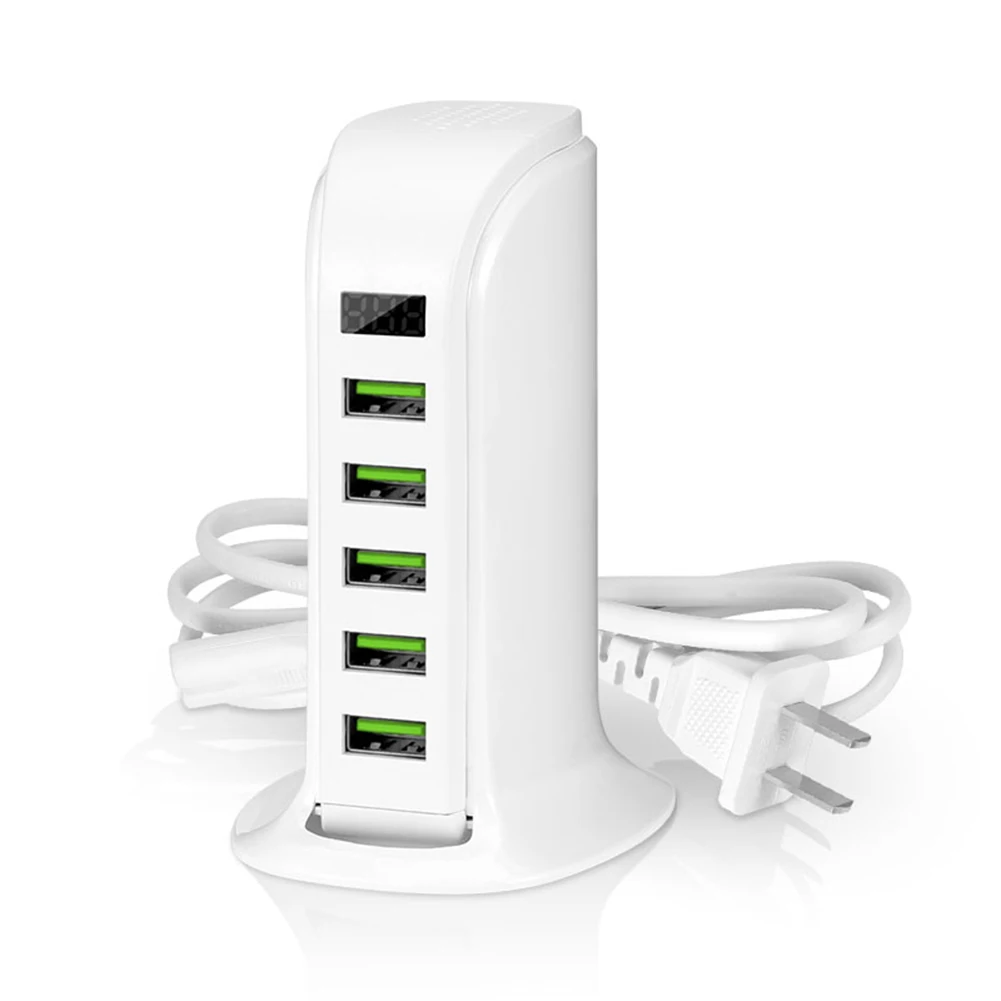 Rondaful, новинка, Смарт, 5 портов, USB, быстрая зарядка, цифровой дисплей, китайский, ЕС, США, вилка, зарядное устройство для путешествий, универсальное для смартфонов