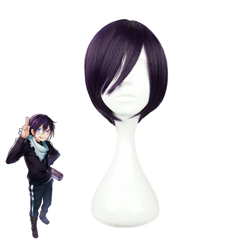 Only wig Аниме Noragami Yato косплей парик и костюм для вечеринки на Хэллоуин(куртки брюки манекен для шарфа парика) Высокое качество комплект спортивной одежды - Цвет: Only wig