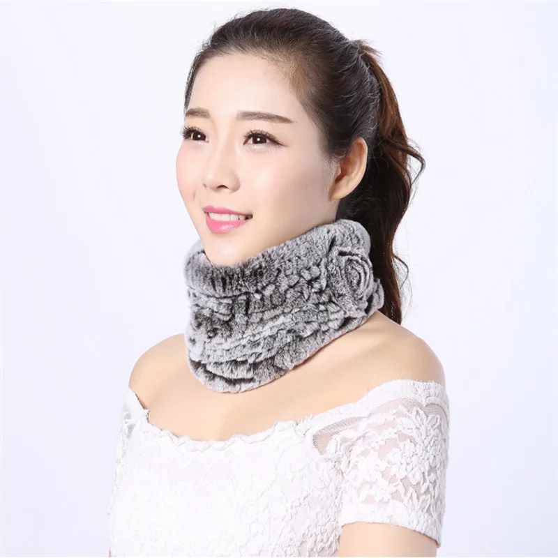 Шарф для женщин бандана роскошный женский шарф из меха стрейч вязаный