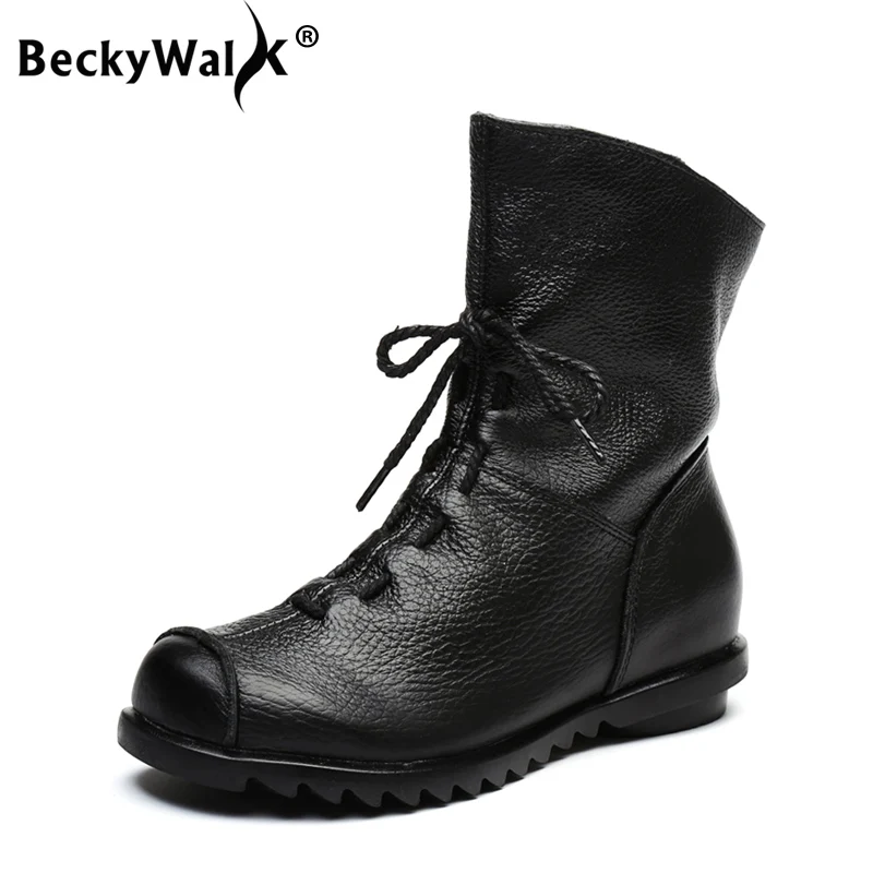Ботинки BeckyWalk женские в стиле ретро ботильоны ручной работы полусапожки мартинсы