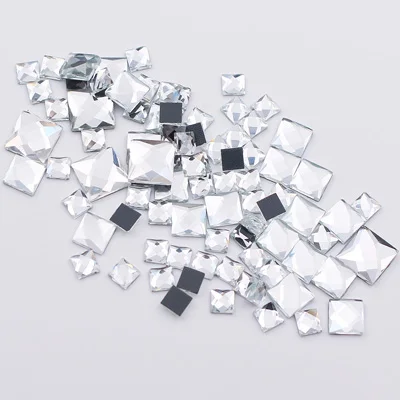 crystal 6 мм 8 мм 10 мм Стразы квадратной формы плоские задние стразы исправление камней и кристаллов Стразы для одежды - Цвет: crystal