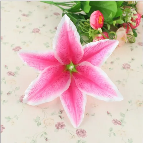 

50pcs artificial lily flower 18cm large heads silk flower wedding Road led flower hotel background wall DIY decoration