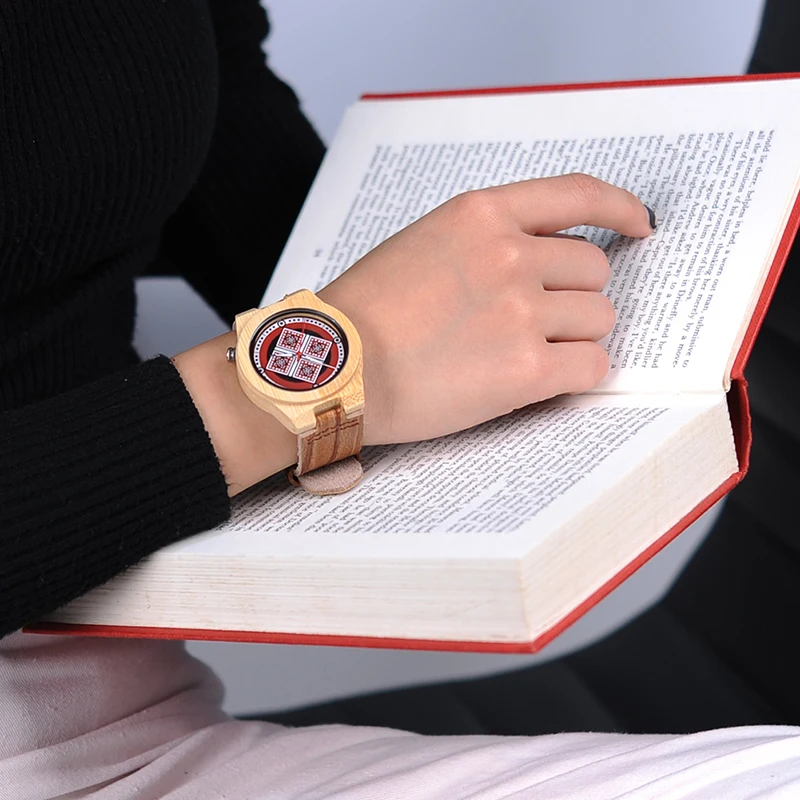 BOBO BIRD женские деревянные часы Relogio Feminino женские часы reloj mujer с кожаным ремешком для девочек Роскошные наручные часы W* Q03