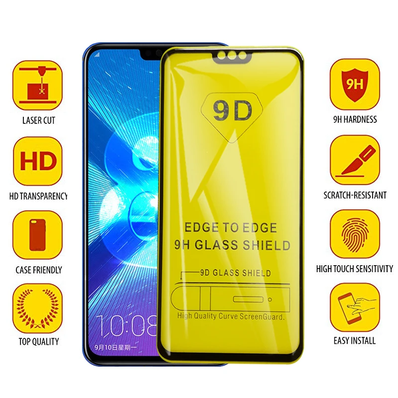 Protective glass honor 7x on for huawei 8x tempered 8 lite x8 screen protector 8c 7 x c hauwei honer honor8x honor7x 8lite light | Мобильные