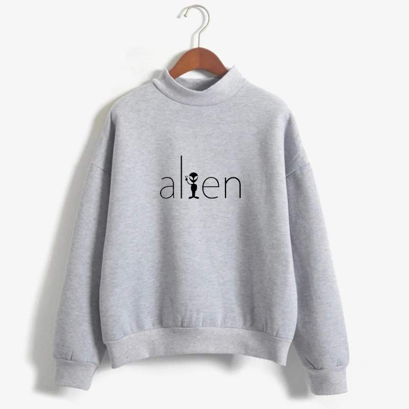 

Women Autumn Hoodies Winter Harajuku Cartoon Alien Printed Fleece Girls Preppy Style Casual Warm Pullover Sweatshirt
