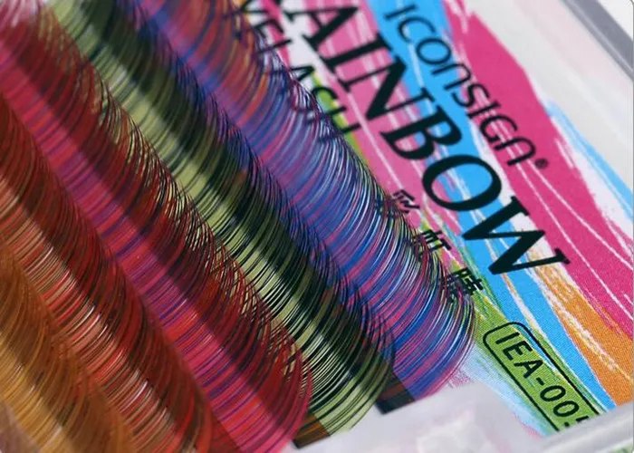 2 шт. наращивание ресниц ombre color s 0 07 разные цвета C & D от 8 мм до 12 бесплатная