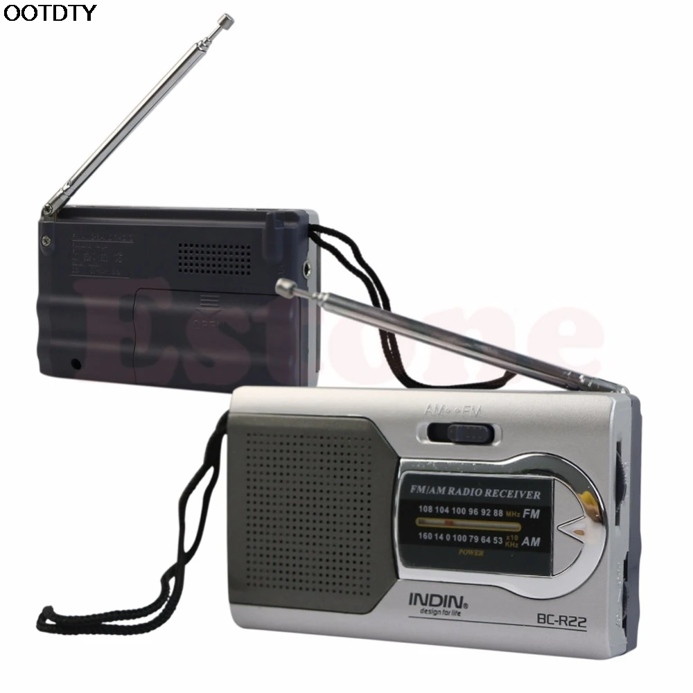 Тонкий AM/FM радиоприемник мини антенна приемник динамик прослушивание новостей #