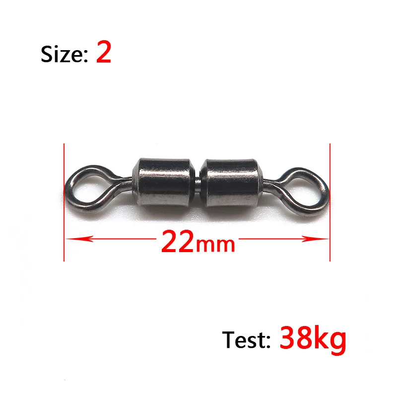 Size 2 Minfishing 25 шт. двойной шарнир Вертлюги для рыбалки поворотный шарикоподшипник твердые кольца Разъемный соединитель для рыбалки крючок - Цвет: Size 2