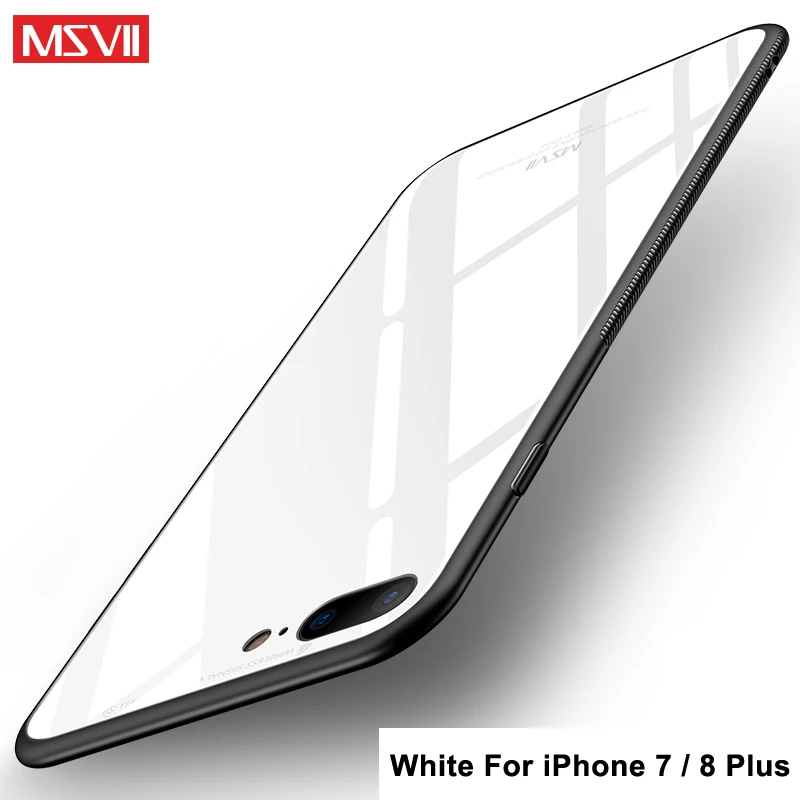 White 8p MSVII для iPhone 8 чехол стекло Coque для Apple iPhone 7 7 plus чехол силиконовая рамка+ Зеркальное стекло крышка для iPhone 8 plus чехол s - Цвет: White 8p