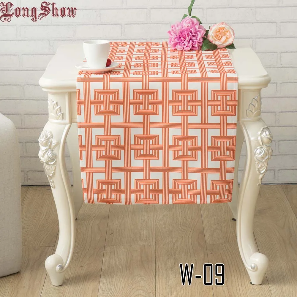 W09 orange plaid LongShow новейший элегантный 33x140 см мягкий красочный с принтом волны плюшевый скатерть - Цвет: W09 orange plaid
