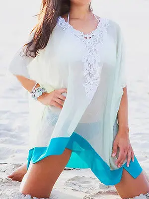 Кружевной пляжный хлопковый купальник бикини с v образным вырезом женский