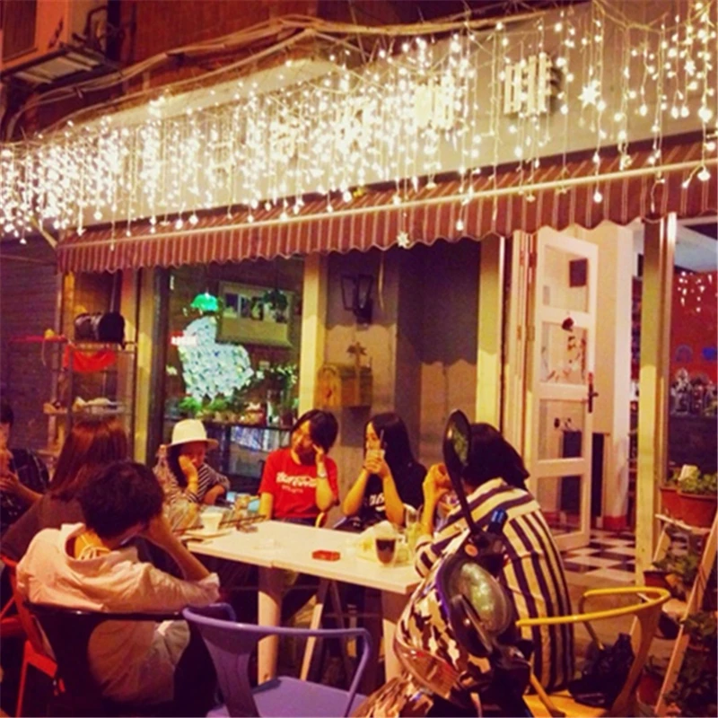 Светодиодный светильник водопад полосатая занавеска на окно в виде сосулек