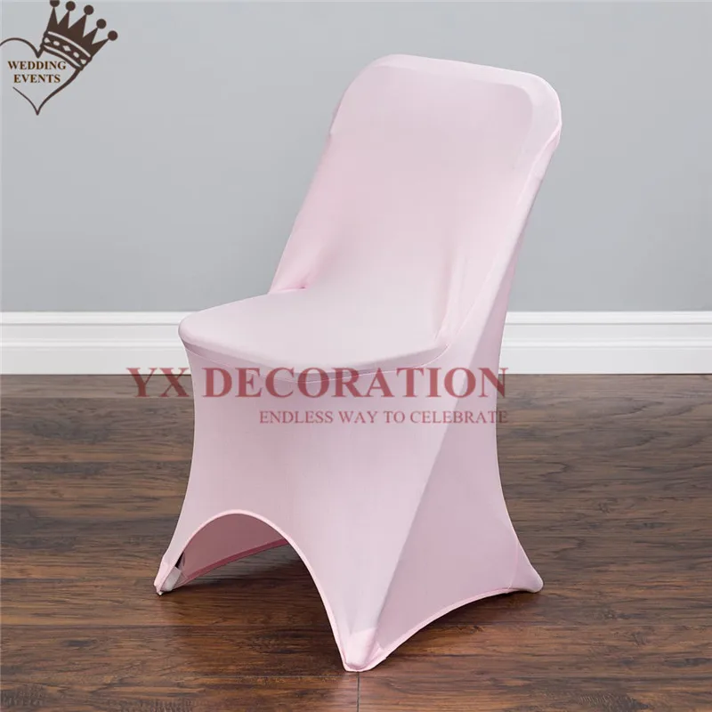 pink Складной лайкра спандекс стул крышка для свадебного банкета события стрейч чехлы для стульев Deocration - Цвет: pink