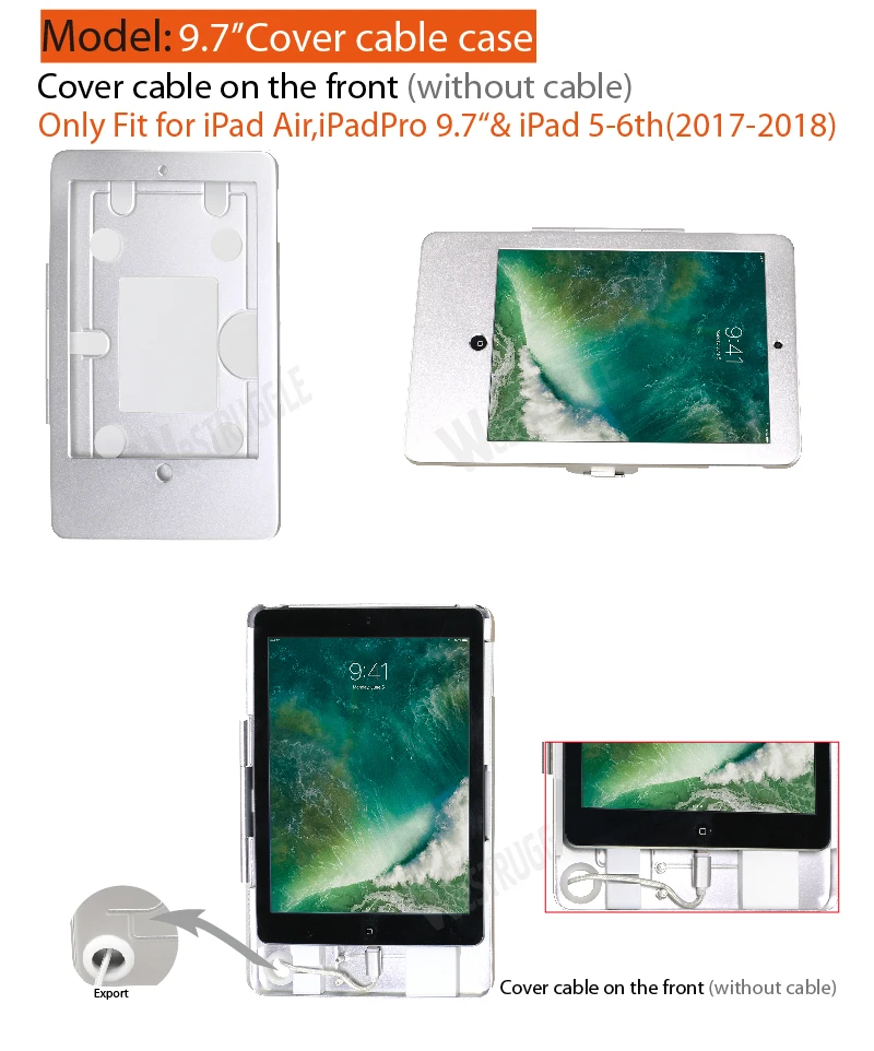 Подходит для ipad 2/3/4/air/pro настенный металлический чехол для ipad 9,7 Стенд Дисплей Кронштейн планшет замок держатель Поддержка регулировка угла