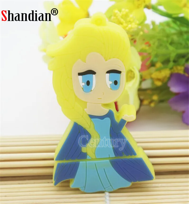 SHANDIAN Мода Эльза Анна Олаф usb флэш-накопитель мультфильм Флешка 8 ГБ 32 ГБ прекрасная девушка флеш-накопитель 16 Гб 64 Гб креативный