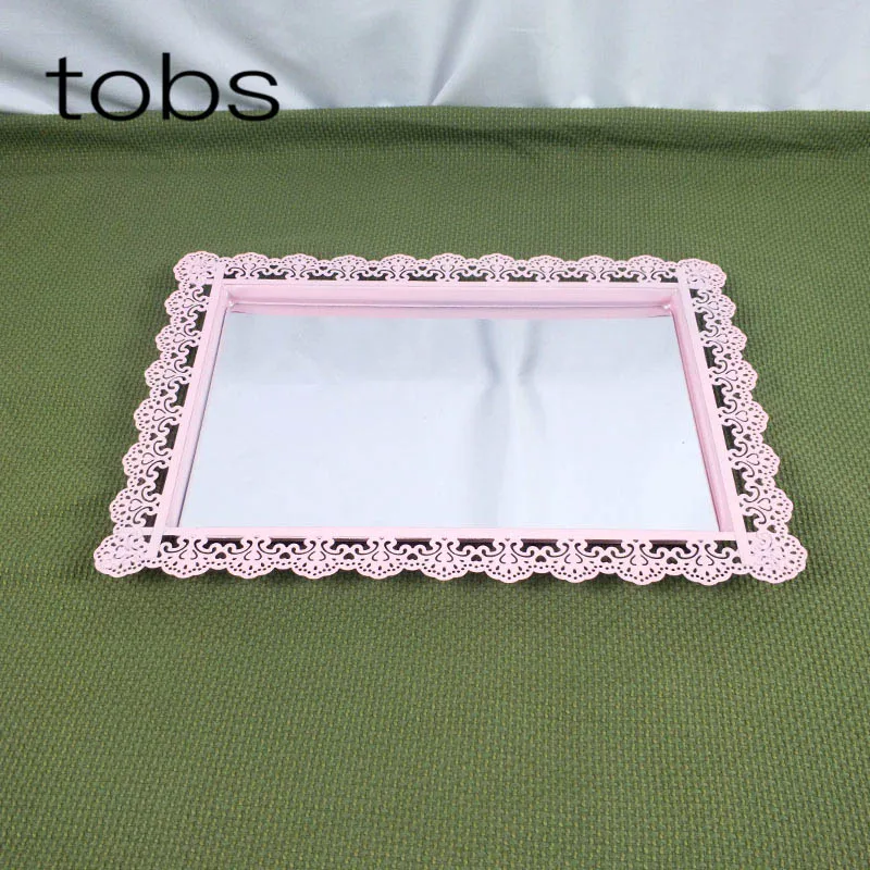 tray Розовый 1-7 шт десертный поднос 3 уровня кекс ДЕСЕРТ ДИСПЛЕЙ украшение инструмент свадебный кристалл зеркало торт стенд набор - Цвет: tray