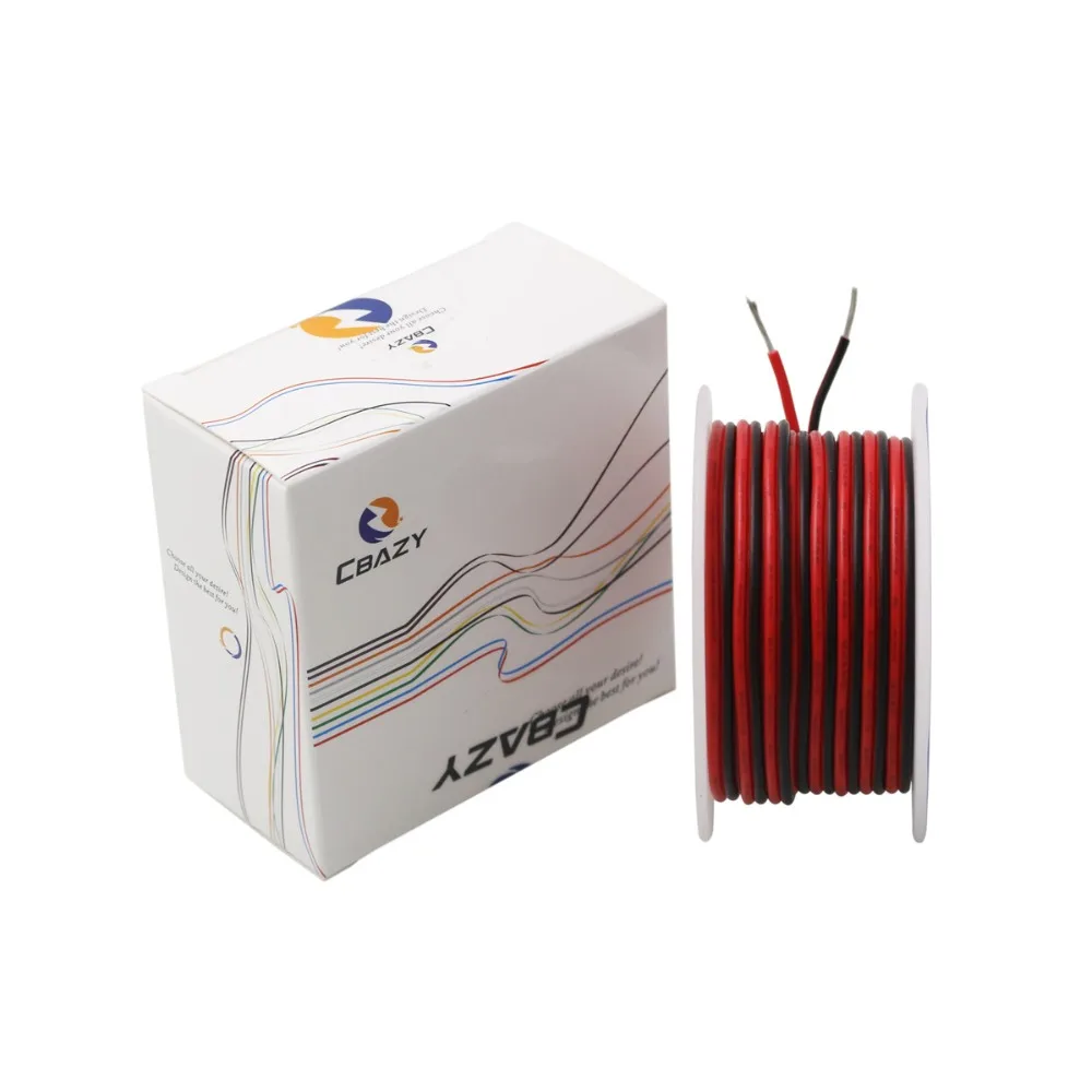 Кабель-удлинитель CBAZY 20AWG 2pin красный черный провод 20ga 2 провода 300 В 8 метров/26 фута |