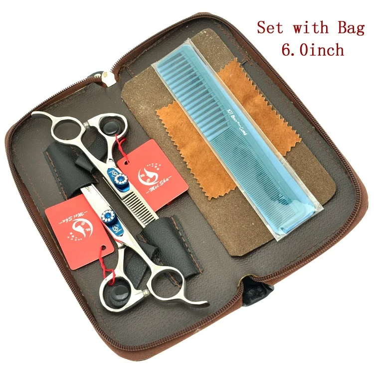 HA0255 with bag 60 Meisha 6,0 дюймовые ножницы из нержавеющей стали, парикмахерские ножницы, Профессиональные парикмахерские ножницы, филировочные ножницы Makas HA0256 - Цвет: HA0255 with bag 60