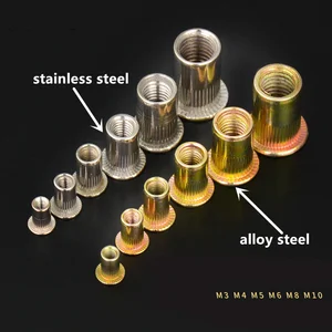 20 шт. M3 M4 M5 M6 M8 M10 легированная стальнержавеющая сталь плоская головка заклепки гайки заклепка вставка гайка