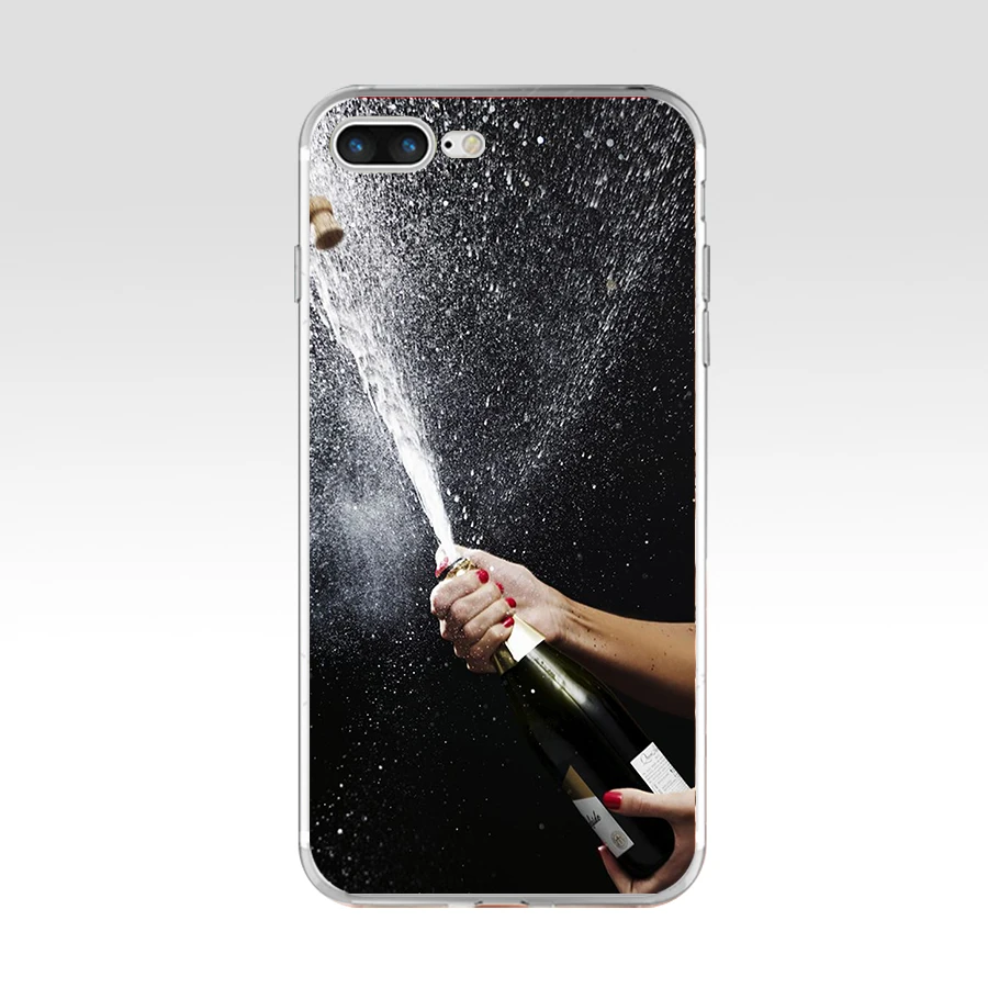 27H счастливый новый год шампанское Мягкий ТПУ силиконовый чехол для Apple iPhone 6 6s 7 8