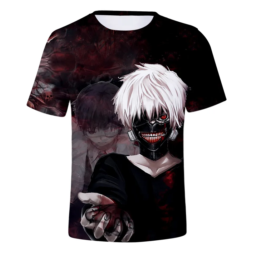 Tokyo Ghoul/популярный летний топ с 3D принтом аниме Кен канеки Харадзюку брендовые