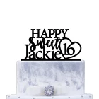 Пользовательское имя возраст счастливый сладкий украшение для именинного торта, уникальный подарок на день рождения, персонализированный акриловый Золотой Серебряный декор для вечеринки в честь Дня Рождения