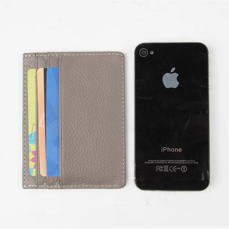 Кожа бизнес карты бумажник тонкий ID кредитной держатель для карт Портмоне
