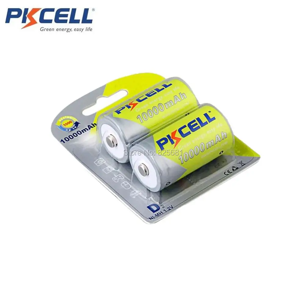 4 шт. 2 карты PKCELL nimh D 10000 мАч 1 В аккумуляторная батарея и 8182 зарядное устройство для