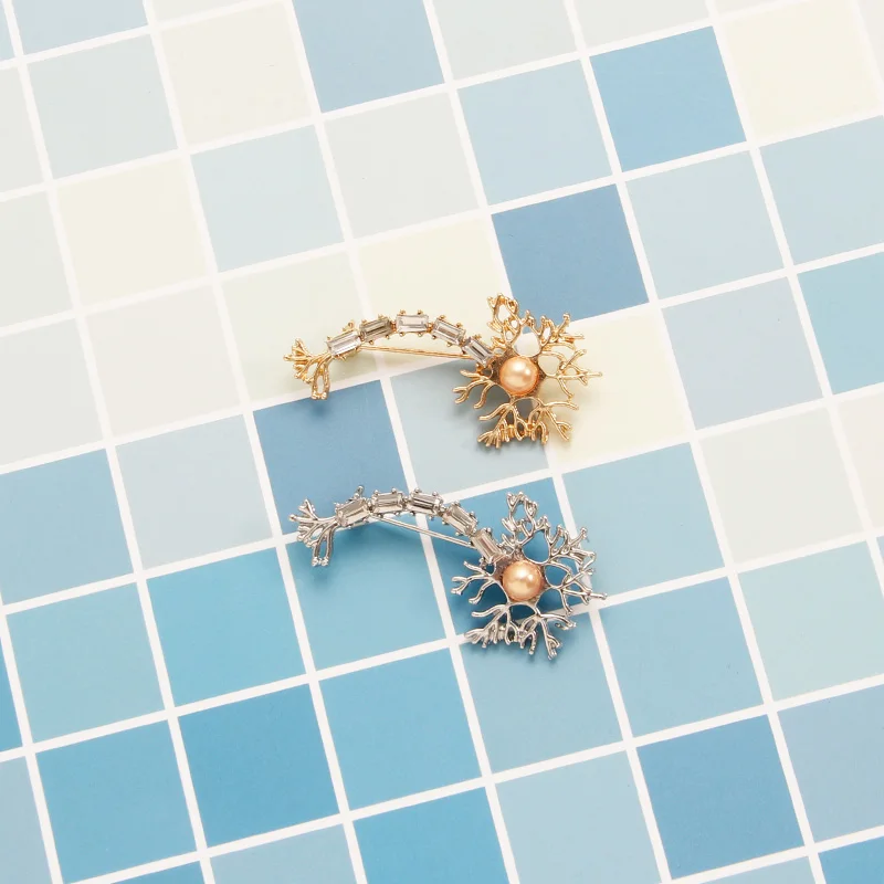 2 шт./компл. булавки и броши нейронная булавка с жемчугом кристаллами черепно