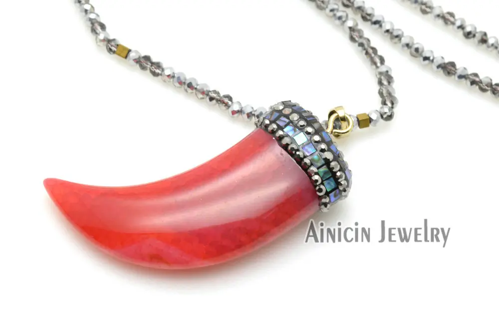 1 шт. Натуральный Камень Стразы глина выложенная рогом кулон в форме граненого