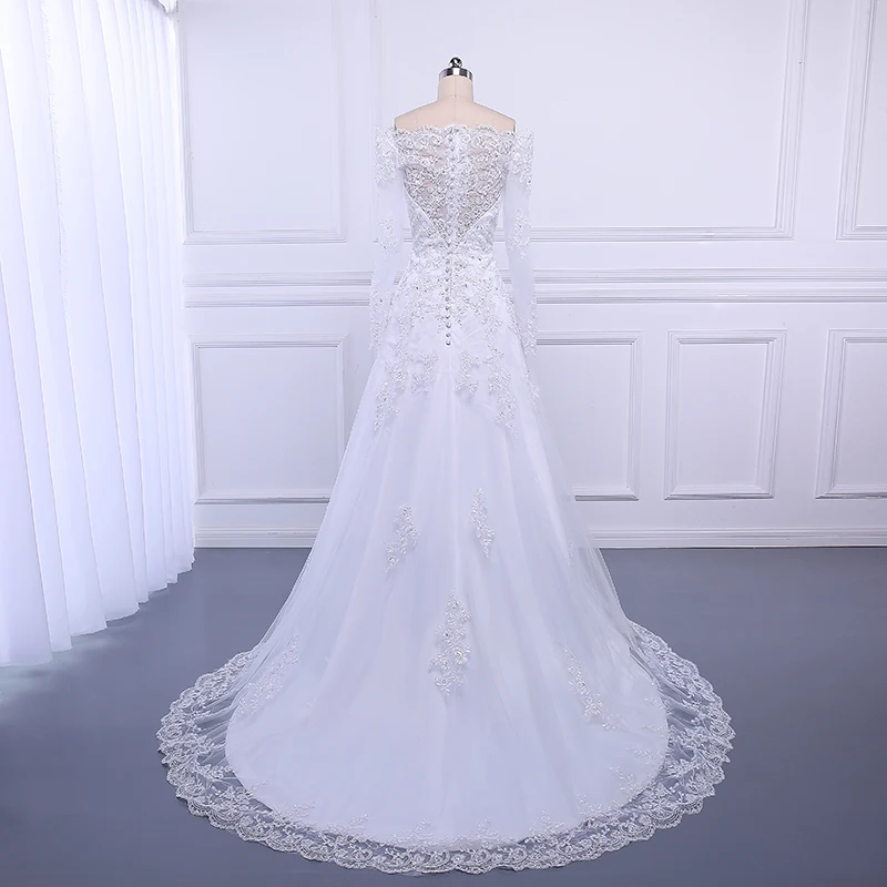 Женское Свадебное Платье Beauty-Emily белое кружевное ТРАПЕЦИЕВИДНОЕ ПЛАТЬЕ с вырезом