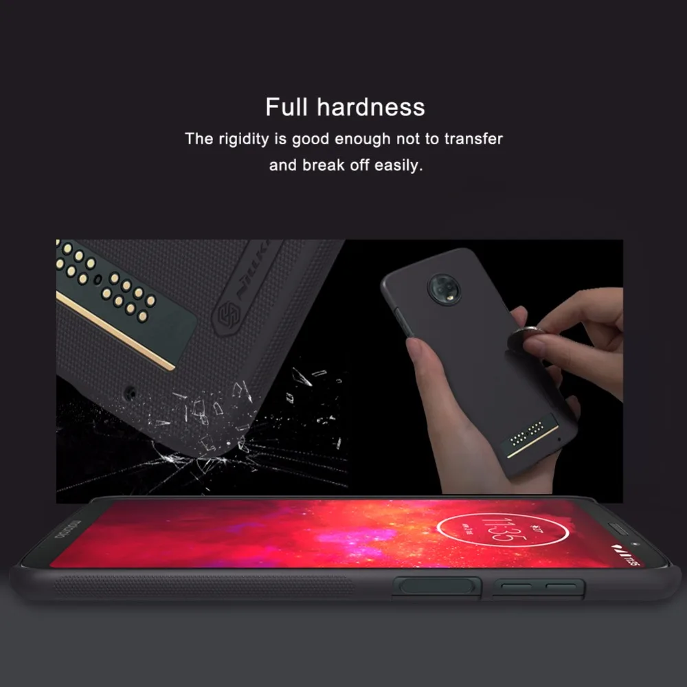 Чехол для Moto Z3 /Moto Play NILLKIN Матовый Жесткий чехол накладка из поликарбоната Motorola +