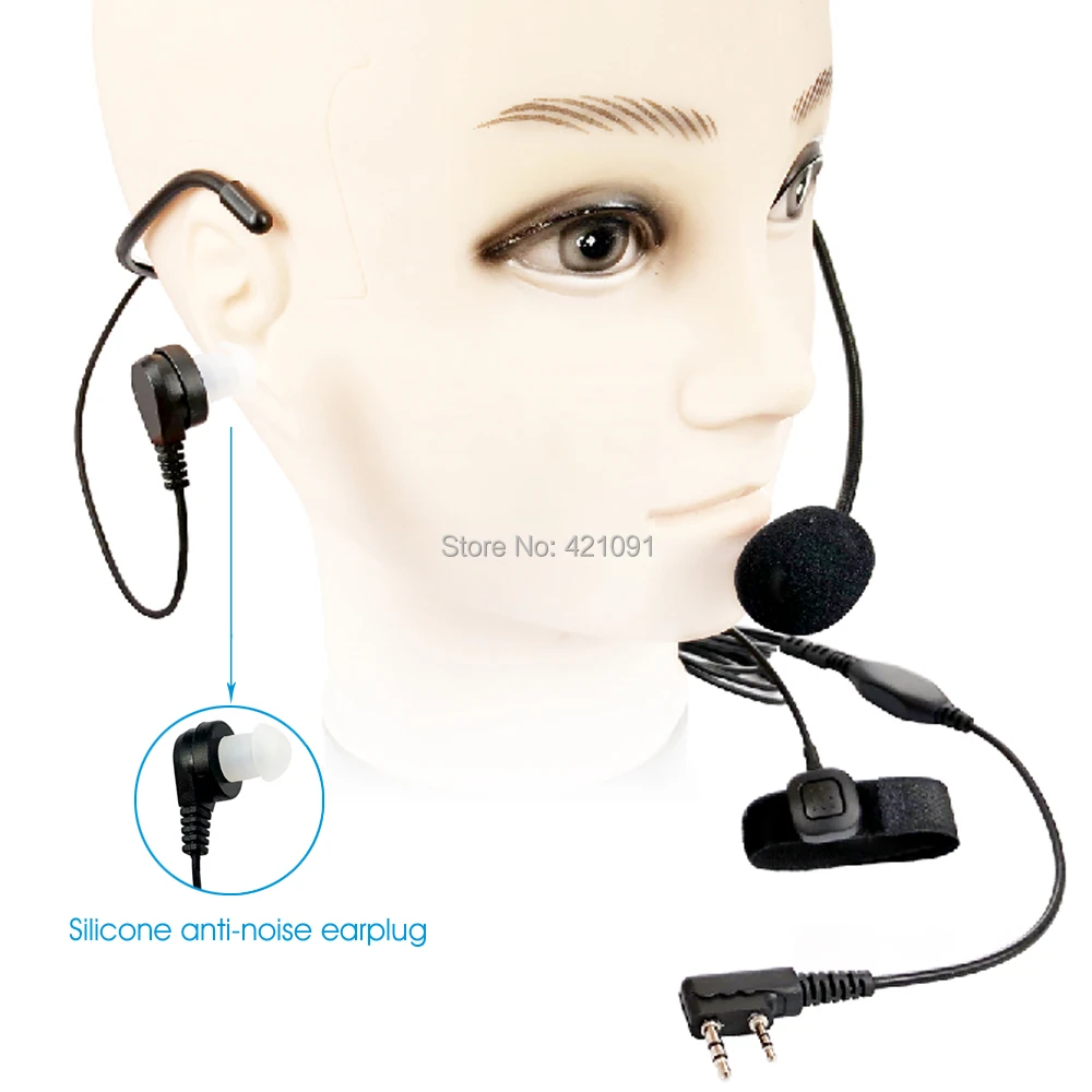Одностороннее сзади шейным Динамик гарнитура микрофон для Kenwood BAOFENG Walkie Talkie Радио