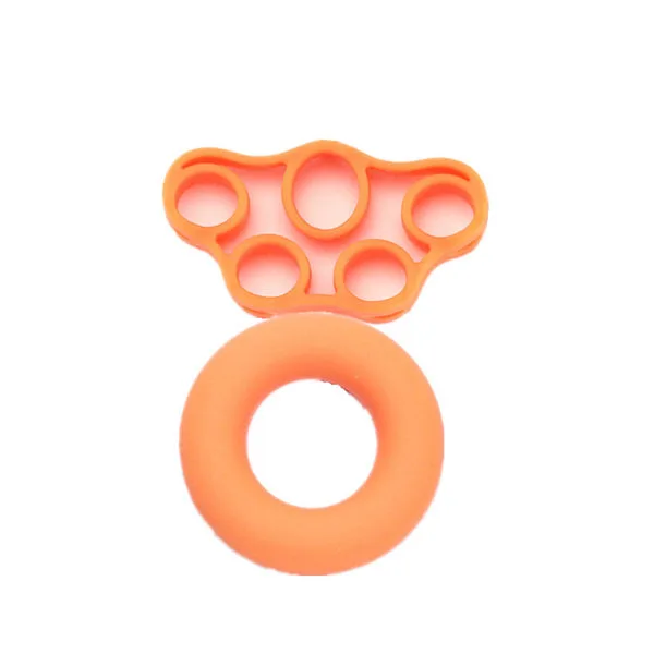 Orange 2 шт./компл. мелкую моторику и палец кистевой эспандер упражнения кольца резиновые руки с нашивкой в виде кольца на безымянном пальце прочность Спортивная сцепление сопротивление лента для кроссфита - Цвет: Orange