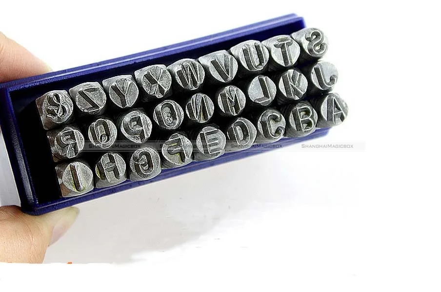 Ручной маркировки металла Марки прописные удары буквы алфавита 3 мм Бесплатная SMB