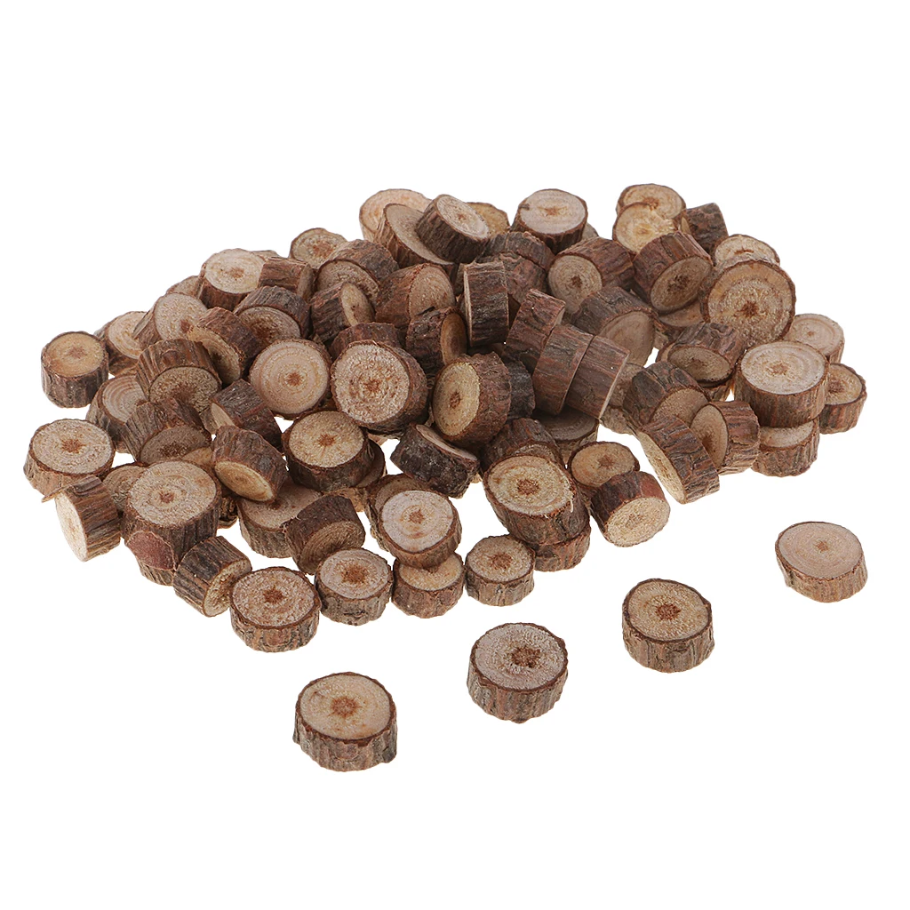 100 шт. ломтиков из натурального дерева деревенские Свадебные украшения для дома