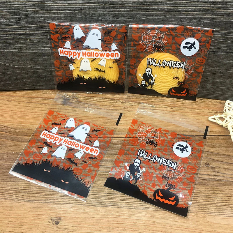 Самоклеящиеся пластиковые пакеты для упаковки печенья конфет хлеба на Хэллоуин