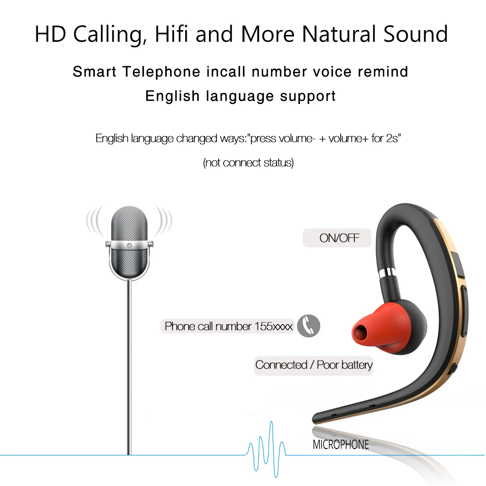 Exuanfa Беспроводной Bluetooth наушники V4.1 Шум шумоподавления HD микрофон музыкальные