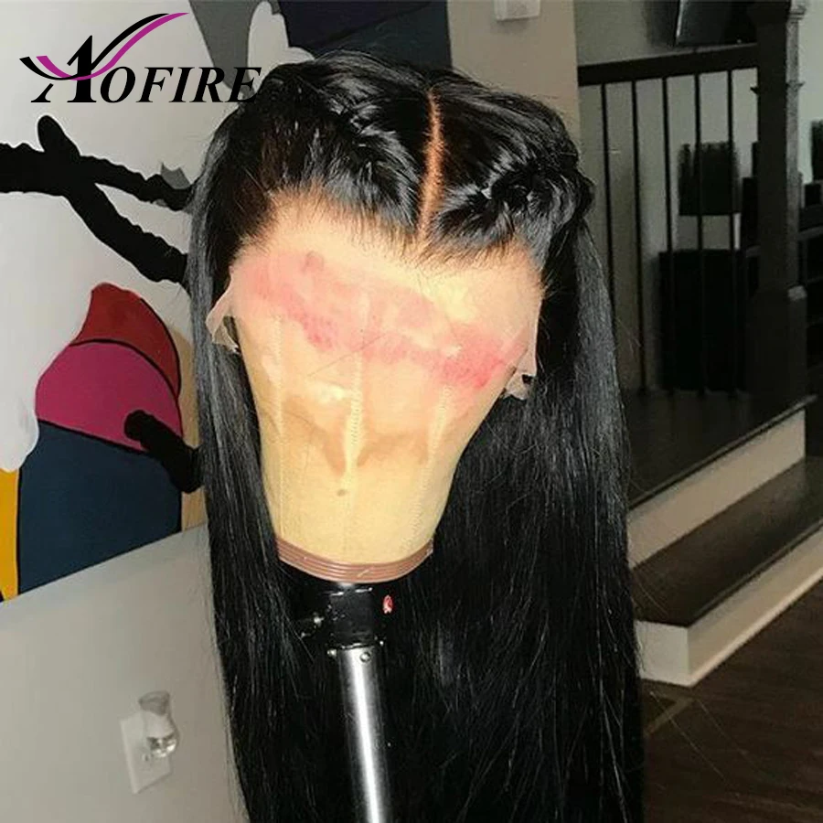 13X6 Lace Front Human Hair Wigs Brazilian Straight Remy 360 Frontal For Black Women Bleached Knots Aofire | Шиньоны и парики