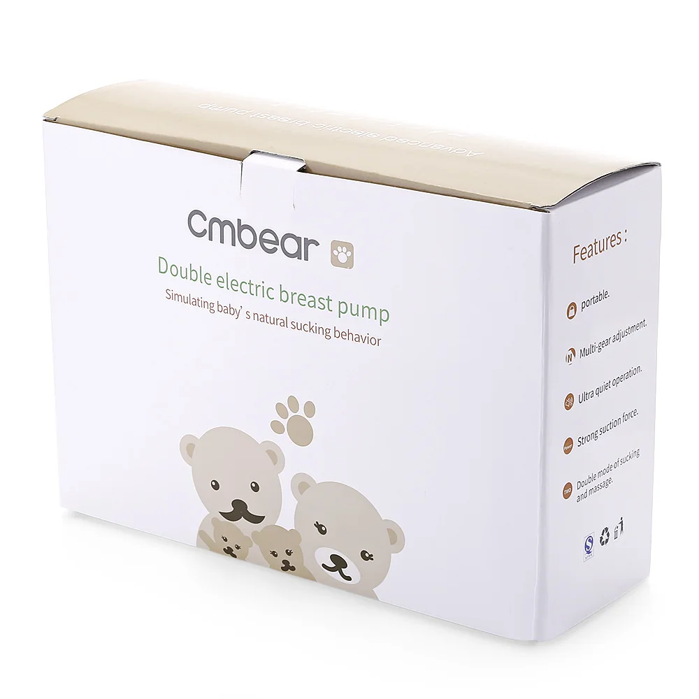 Cmbear удобный двойной Электрический молокоотсос с массажной подушечкой сенсорные