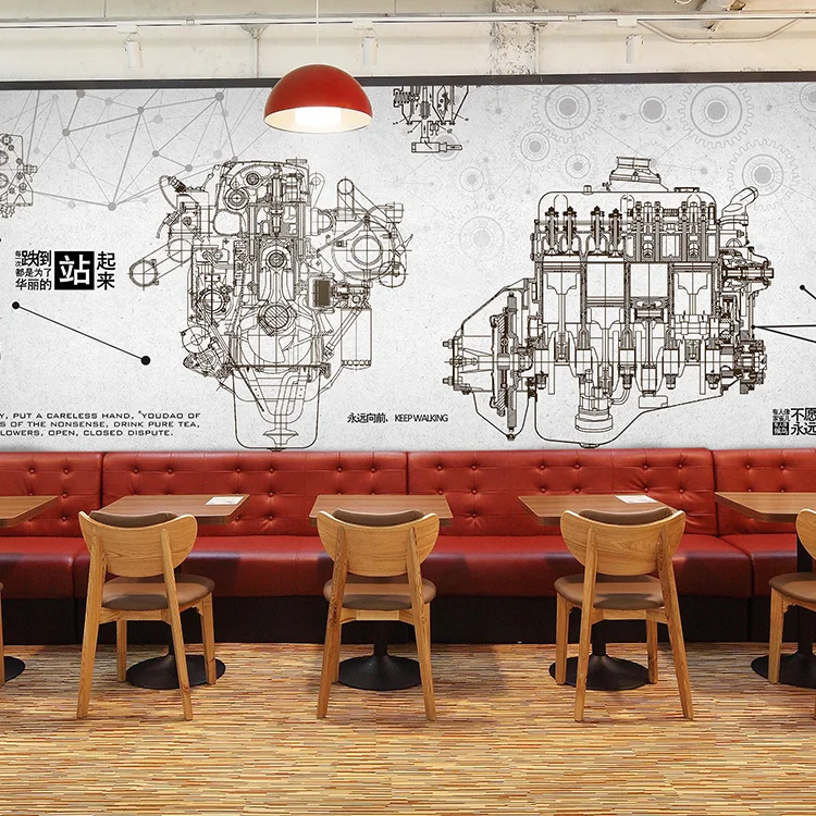 3d настенная автомобильная техника запчасти скетч панели для баров и кафе