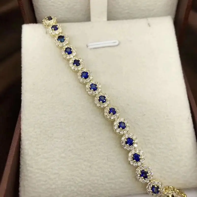 Браслет женский из серебра 2 5 пробы с сапфирами мм|fine jewelry|gift braceletgifts for women |