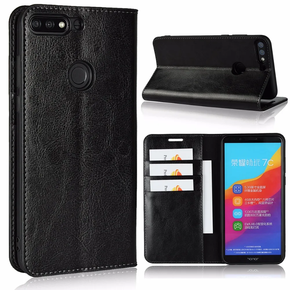 

for huawei honro 7C Case Luxury Flip Genuine Leather Phone Cove Fundas Para Coque Capa for huawei honro 7C