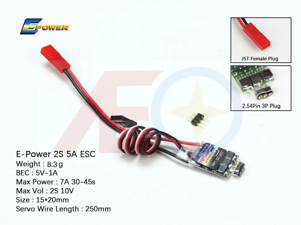 AEORC E-power ESC контроллер скорости двигателя 1s5a 2S5A 10A 20A 30A 40A бесщеточный ESC с UBEC сварочная вилка для RC самолета, FPV дрона