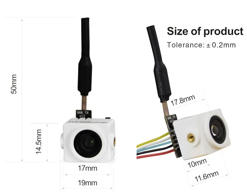 Беспроводная камера turboing cyclop v2 Mini 5 8g 25 МВт Aio Vtx для Fpv 48 частот поддержка смарт