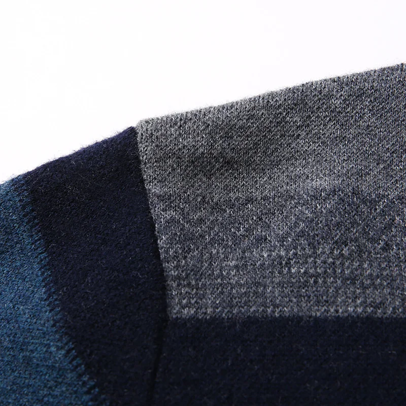 MACROSEA Men's Thick Striped Pullovers Sweater Autumn&ampWinter Male's Long Sleeves O-Neck Sweaters Warm 8092 | Мужская одежда